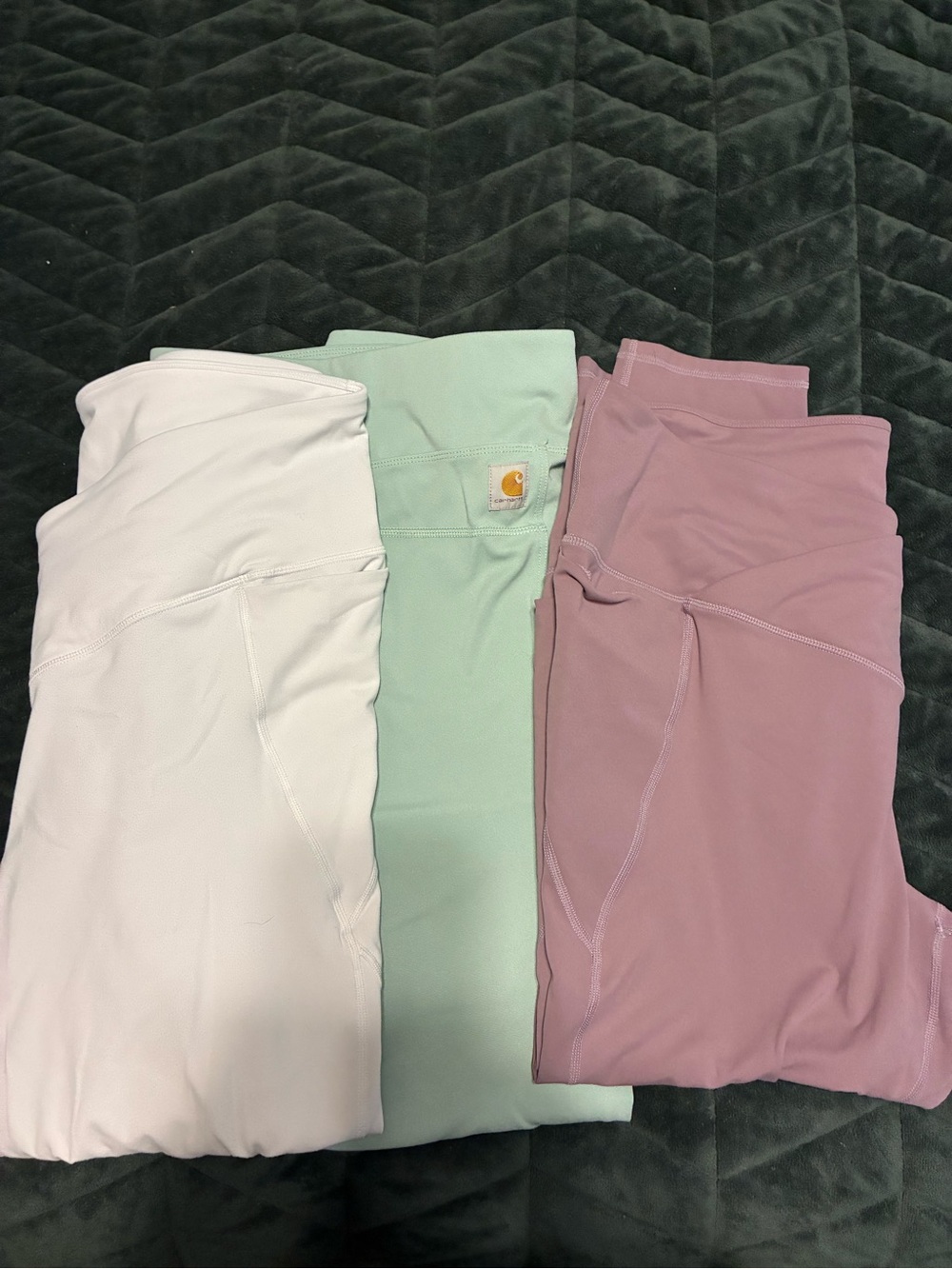 Carhartt womens Mint, & fabletics Mauve & Lt gray Active Leggings Trio 2xl